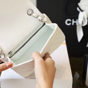 3 chanel classic mini flap bag silver hardware white for women 66in17cm a35200 2799 961