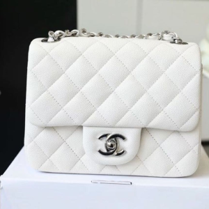 5 chanel classic mini flap bag silver hardware white for women 66in17cm a35200 2799 961