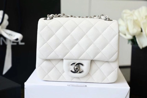 5 chanel classic mini flap bag silver hardware white for women 66in17cm a35200 2799 961
