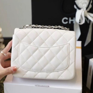 9 chanel classic mini flap bag silver hardware white for women 66in17cm a35200 2799 961