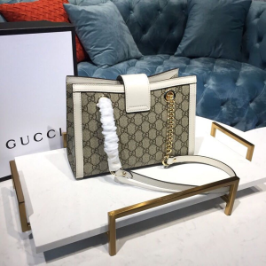 3-Gucci flicka Padlock Small GG Shoulder Bag A Material With Low Environmental Impact With White For Women 10in/26cm GG 498156 KHNKG 9761  - 2799-968