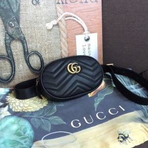 Gucci GG Marmont Belt Bag Black For Women 7in/18cm GG 476434  - 2799-970