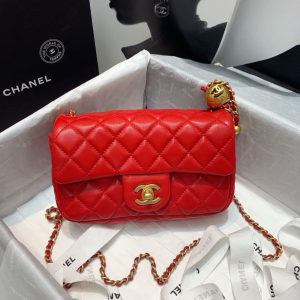 1 chanel flap bag with cc ball on strap red for women womens handbags shoulder and crossbody bags 78in20cm as1787 2799 976