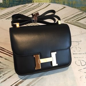 hermes constance 24 swift black for women gold toned hardware womens handbags shoulder bags 95in24cm 2799 977