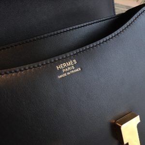 2 hermes constance 24 swift black for women gold toned hardware womens handbags shoulder bags 95in24cm 2799 977