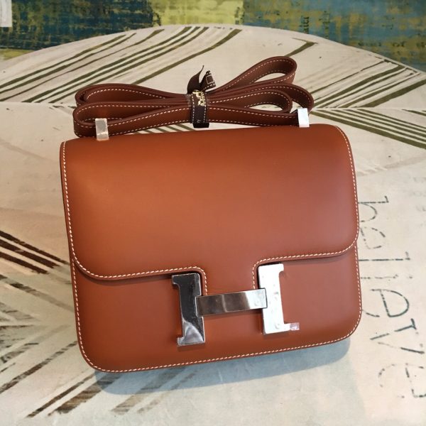 3 hermes constance 24 swift brown for women silver toned hardware womens handbags shoulder bags 95in24cm 2799 978
