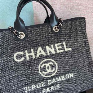 2 chanel large shopping tote bag grey for women womens handbag shoulder bags 15in38cm 2799 979