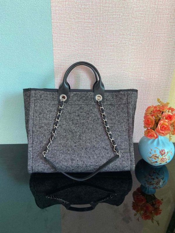 5 chanel large shopping tote bag grey for women womens handbag shoulder bags 15in38cm 2799 979