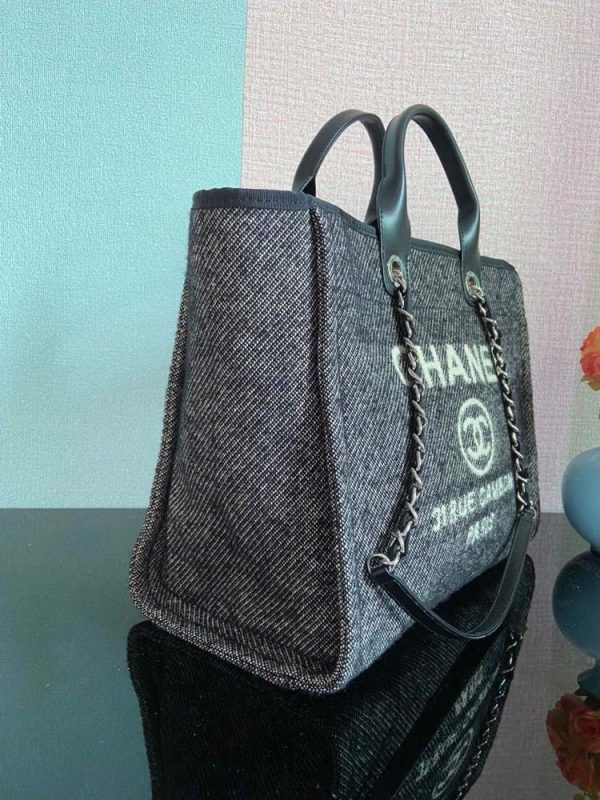 6 chanel large shopping tote bag grey for women womens handbag shoulder bags 15in38cm 2799 979