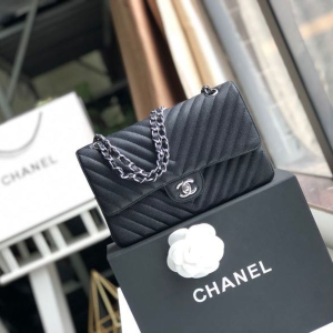 5 chanel chevron classic handbag silver hardware black for women womens bags shoulder and crossbody bags 102in26cm 2799 981