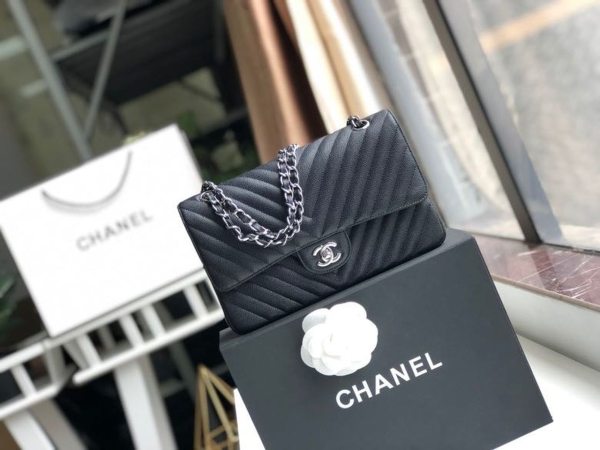 5 chanel chevron classic handbag silver hardware black for women womens bags shoulder and crossbody bags 102in26cm 2799 981