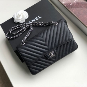 6 chanel chevron classic handbag silver hardware black for women womens bags shoulder and crossbody bags 102in26cm 2799 981