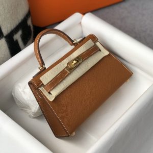 8 hermes mini kelly 19 sellier epsom brown bag for women womens handbags shoulder bags 75in19cm 2799 982