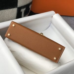 9 hermes mini kelly 19 sellier epsom brown bag for women womens handbags shoulder bags 75in19cm 2799 982