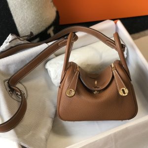 2 hermes lindy mini clemence bag brown for women womens handbags shoulder and crossbody bags 75in19cm 2799 984