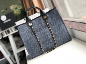Chanel Deauville Tote 38cm Blue/Black For Women A66941  - 2799-985
