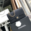 chanel chevron classic handbag gold toned hardware black for women womens bags shoulder and crossbody bags 102in26cm 2799 995