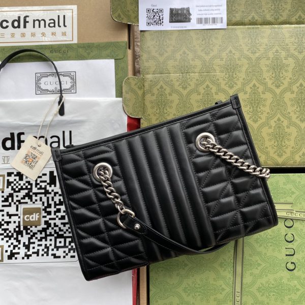5 gucci gg marmont small tote bag black matelasses for women 104in265cm gg 681483 um8bn 1000 2799 997