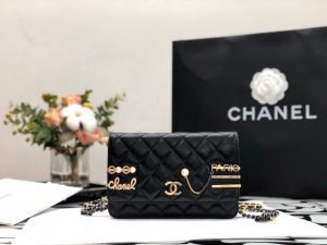 chanel flap bag gold toned hardware black for women 74in19cm 2799 1002
