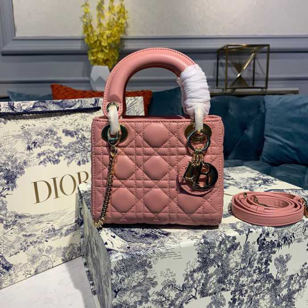Lady Dior Mini Blush Cannage Lambskin Mini Bag Ghw  2023  Barely Used    eBay