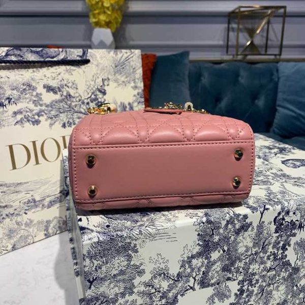 9 christian dior mini lady dior bag blush cannage sorbet pink for women 65in18cm cd 2799 1010