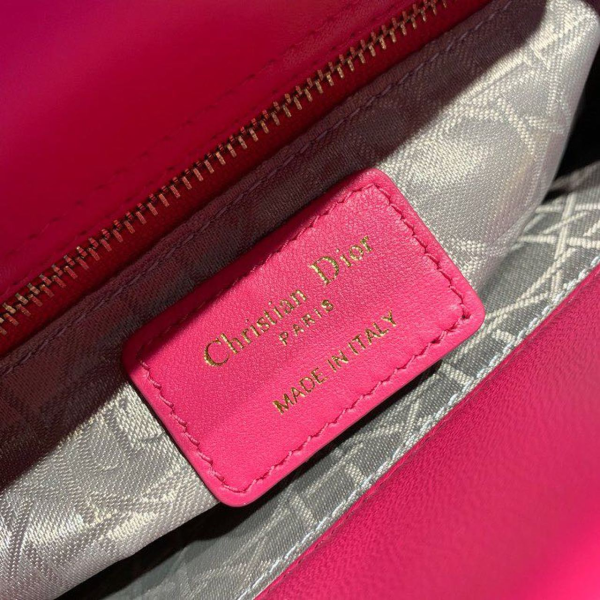 2 christian dior small lady dior bag gold toned hardware hot pink for women 8in20cm cd 2799 1011