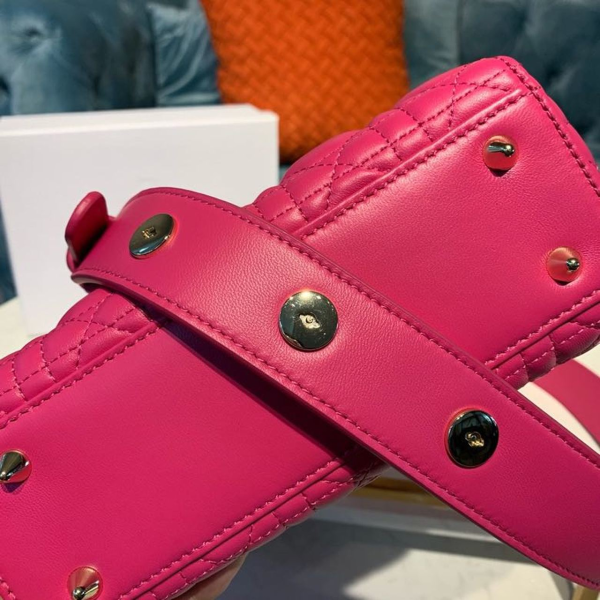 4 christian dior small lady dior bag gold toned hardware hot pink for women 8in20cm cd 2799 1011