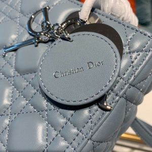 1 christian dior medium lady dior bag silver hardware cloud blue for women 95in24cm cd 2799 1012