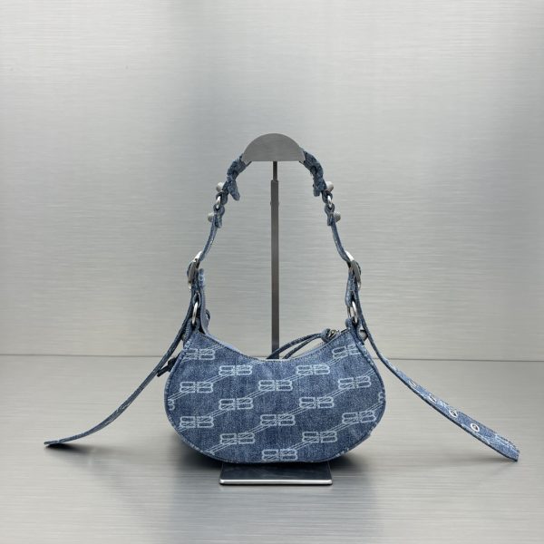 12 le cagole xs shoulder bag bluecaramel for women 102in259cm 2799 1139