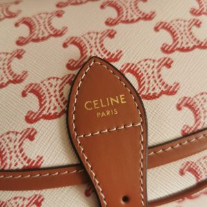 2 folco bag in triomphe canvas with celine print pink and white for women 7in185cm 2799 1191