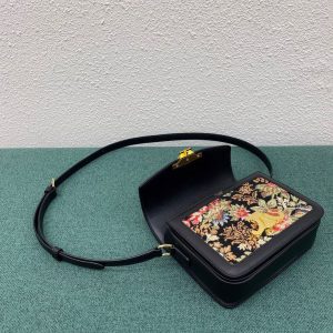 6 teen triomphe bag in floral jacquard blackbrown for women 7in185cm 2799 1198