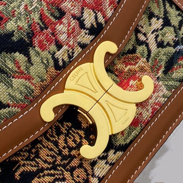 10 teen triomphe bag in floral jacquard blackbrown for women 7in185cm 2799 1198