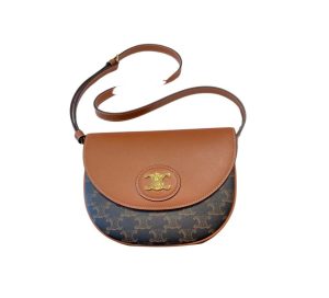 triomphe saddle bag in canvas brown for women 83in21cm 2799 1208