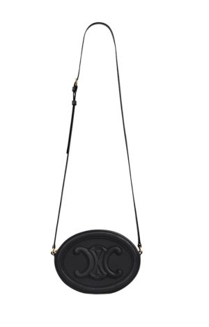 oval bag cuir triomphe in smooth blackwhitebrown for women 8in20cm 198603dxc38no 2799 1218
