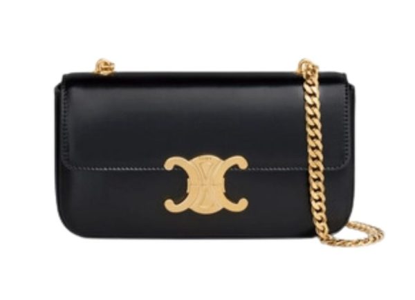 chain shoulder bag triomphe in shiny blackbrown for women 8in205cm 197993bf438no 2799 1221