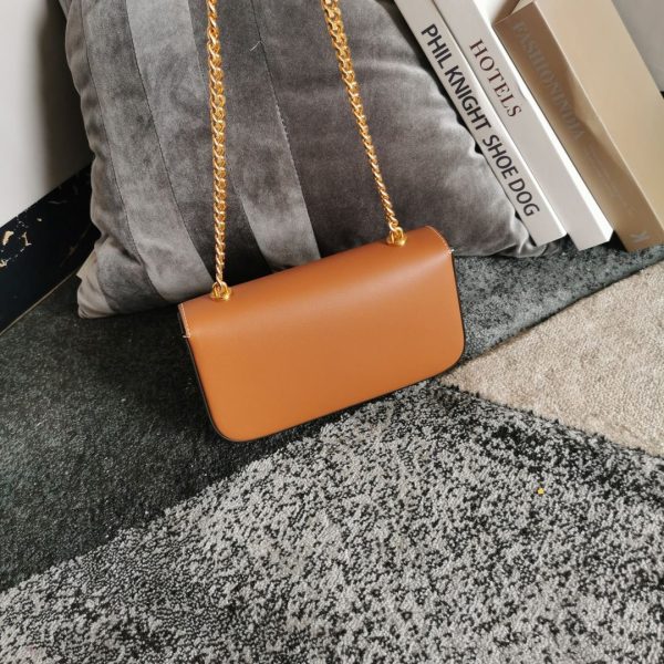 6 chain shoulder bag triomphe in shiny blackbrown for women 8in205cm 197993bf438no 2799 1221