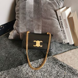 8 chain shoulder bag triomphe in shiny blackbrown for women 8in205cm 197993bf438no 2799 1221