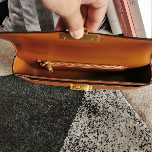 4 chain shoulder bag triomphe in shiny black gold tonebrownbalck sliver tone for women 13in33cm 2799 1222