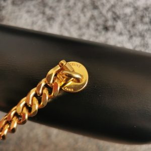 12 chain shoulder bag triomphe in shiny black gold tonebrownbalck sliver tone for women 13in33cm 2799 1222