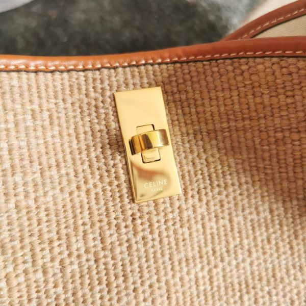 12 teen bucket 16 in striped textile with celine jacquard beige for women 7in18cm 2799 1225