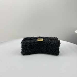 7 furry hourglass small handbag blackgreypink for women 83in21cm 2799 1226
