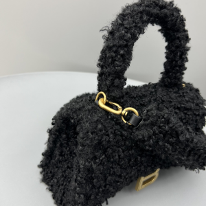 13 furry hourglass small handbag blackgreypink for women 83in21cm 2799 1226