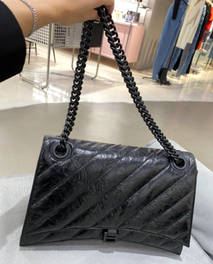 2-Crush Large Chain Bag Black For Women 15.7in/39.8cm  - 2799-1242