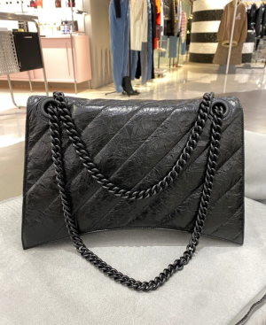 3-Crush Large Chain Bag Black For Women 15.7in/39.8cm  - 2799-1242