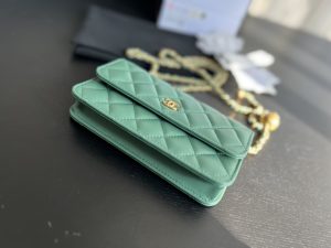 6 cc wallet on chain bag greenblackwhite for women 67 in 17 cm 2799 1284