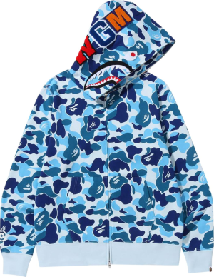 bape abc camo shark full zip hoodie blue 2799 521