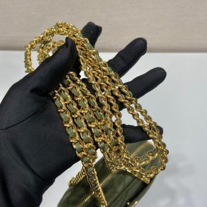 2-Vintage Chain Rhombus Bag Brown/ Green Khaki For Women 7.5 in / 19 cm  - 2799-1429