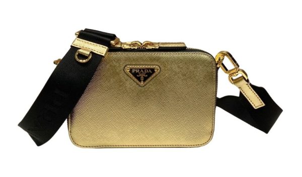 Small Prada Brique Bag Gold Tone For Women 7.4 in / 19 cm  - 2799-1442