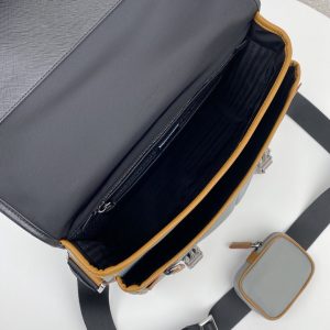 4-Saffiano Shoulder Bag Grey and Black For Women 12.6 in / 32 cm  - 2799-1446