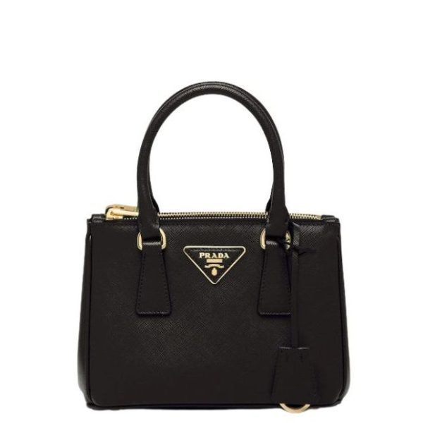 Galleria Saffiano Mini Sullivan Bag Black/Burgundy/Pink/Gold Tone For Women 7.8 in / 20 cm 1BA906_NZV_F0002_V_EOM  - 2799-1468